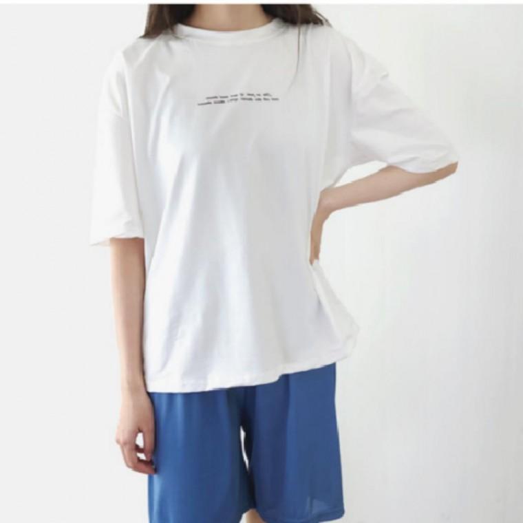여자 레터링 반팔 티셔츠 기본 면티 루즈핏 라운드 방팔티