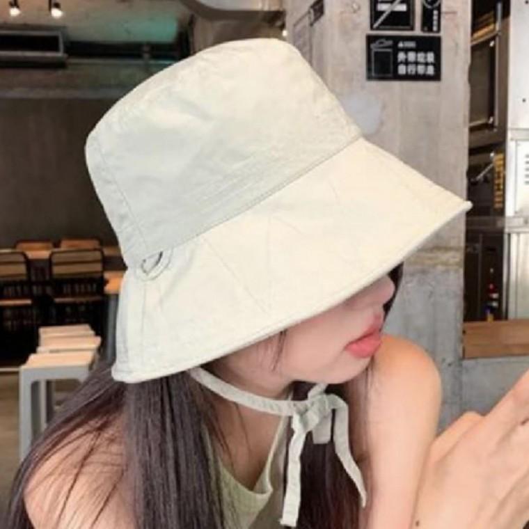 벙거지 모자 버킷햇 여성 끈 심플 데일리 등산