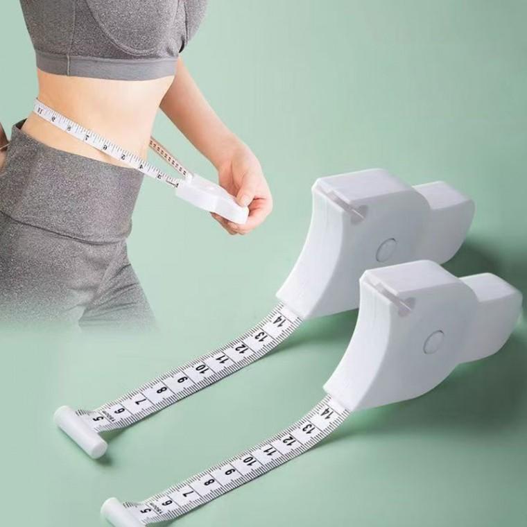 원터치 다이어트 허리 줄자 허리핏 미니 인치 피팅 자동 BMI 휴대용 치수 복부 둘레 측정