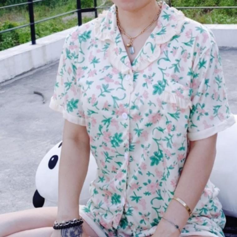 파자마 홈웨어 상하의 여성 세트 러블리 루즈핏 잠옷