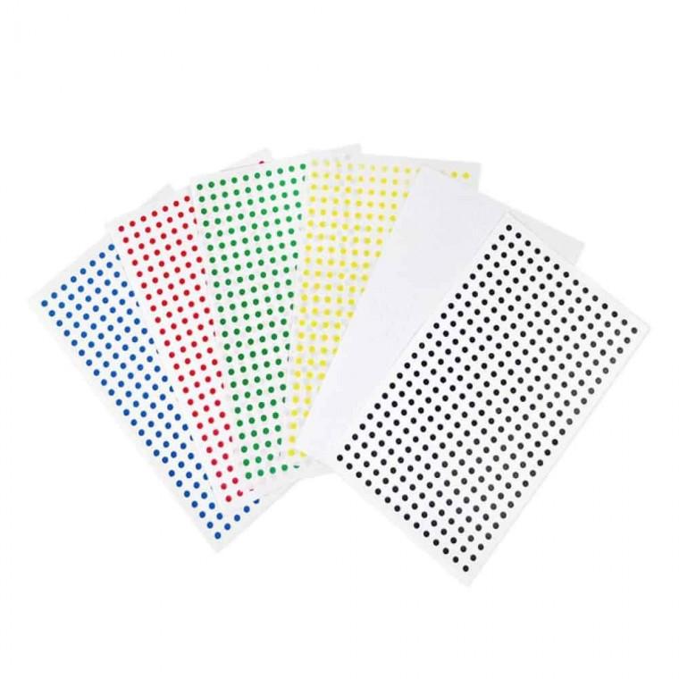 원형스티커 지름3mm 6p 배달용스티커 색깔스티커