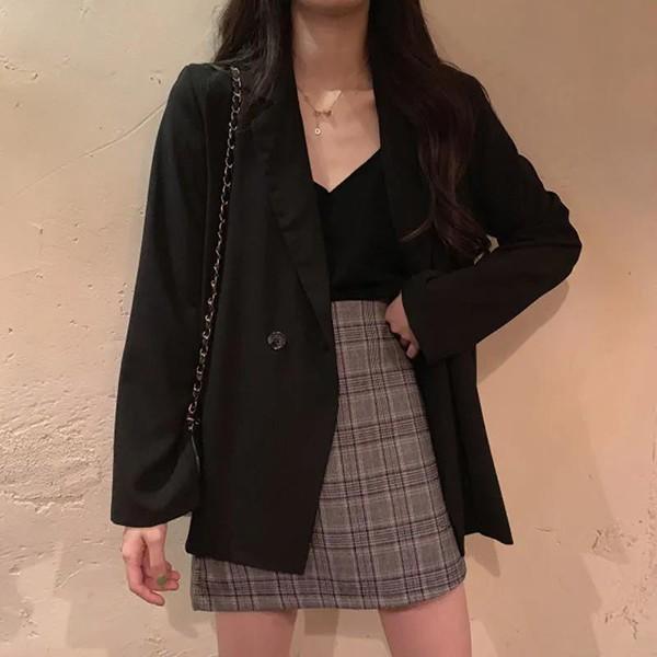 무지 2컬러 베이직 블레이저 여성 자켓 LK-J004
