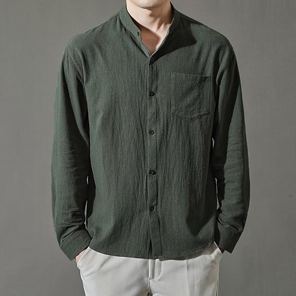 남성 3컬러 차이나카라 시원한 베이직셔츠 IS-JK35