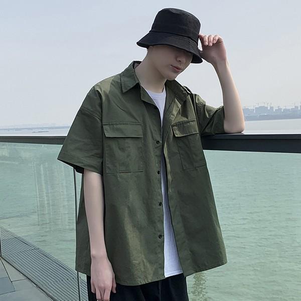 남성 베이직 데일리 포켓 주머니 반팔 셔츠 INSUM74