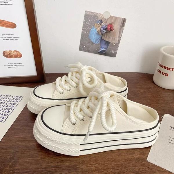 모던 베이직 통굽 뮬 키높이 스니커즈 LK-K05