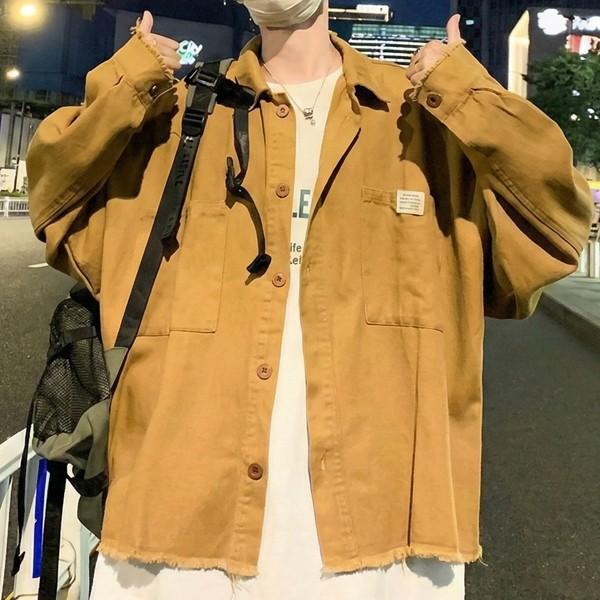 남자 남방 루즈핏 남성 베이직 긴팔 셔츠 IS-JK05
