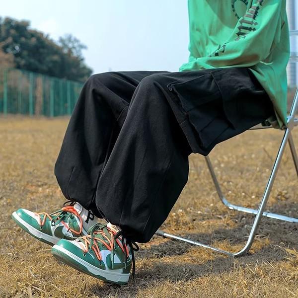 남성 2컬러 오버핏 일자 조거 끈조절 팬츠 IS-PA81