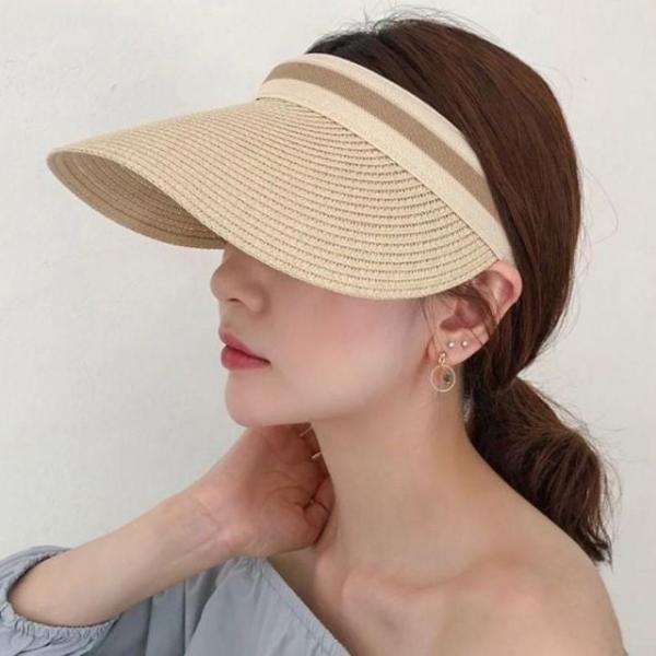 해변 양면 휴양지 여름 챙모자 왕골 밀짚모자 여행 썬캡