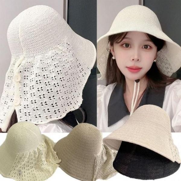 등산 여자 백 여름 여성 선쉐이드 레이스 자외선 모자 챙