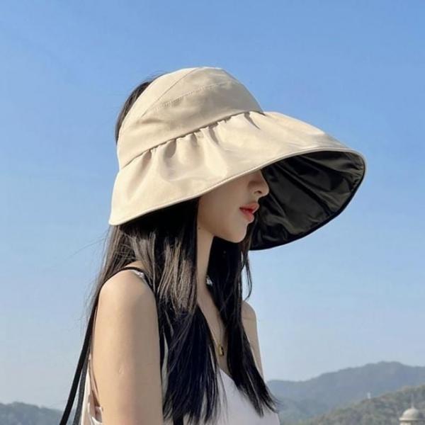 차단 자외선 챙 여성 빅 코튼 썬캡 휴가 여자 여름 모자