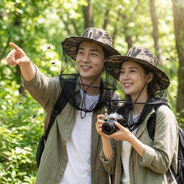 낚시 모자 벌모자 방충 양봉 캠핑 벌초 벌레 안전망 해충 정글