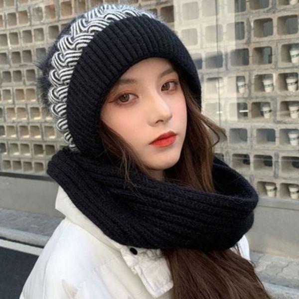 귀달이 여자 방한 모자 니트 겨울 털 모자 여성 스키