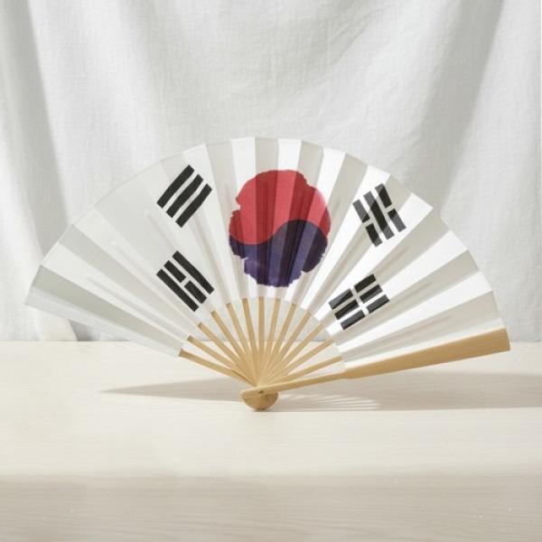 대형 태극기 대나무 실크 부채 LM-0932