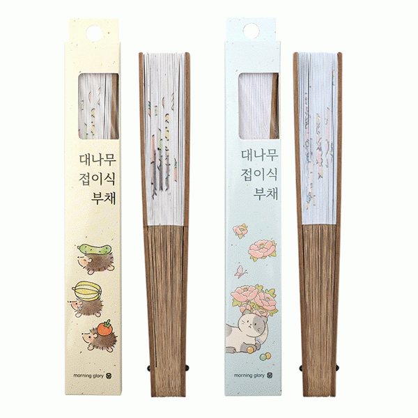 대나무접이식부채 소형 [랜덤]