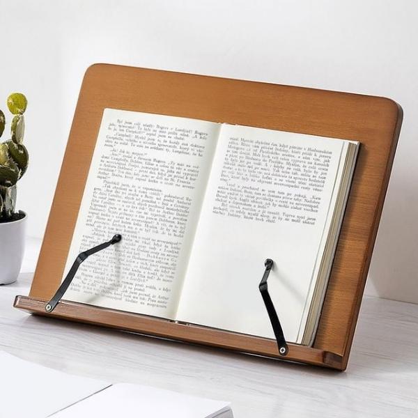 바른자세 5단 대나무독서대 원목 책 거치 대나무북스탠드 (39cm) (브라운)