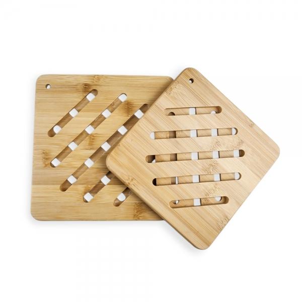 사각 두꺼운 대나무 냄비받침 18cm 20cm