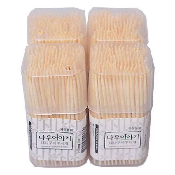대나무 이쑤시개 요지 가는 이쑤시개 꼬치 꼬지 4통