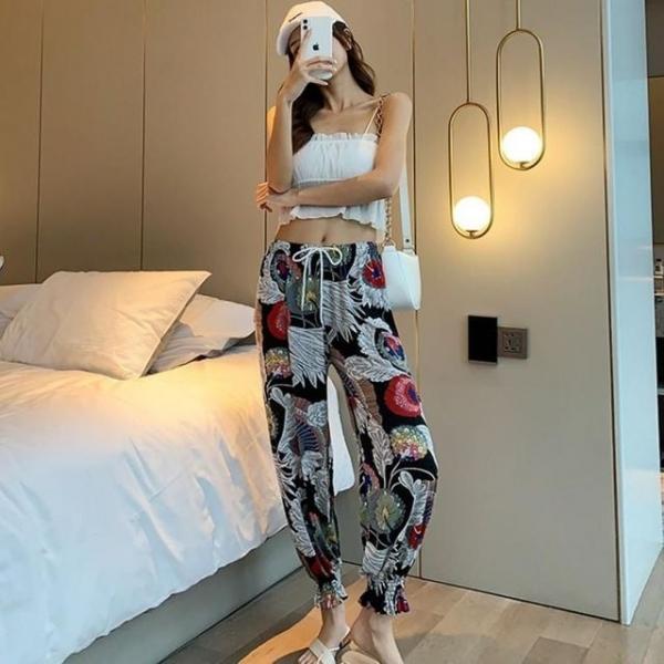 바지 썸머 밴딩 팬츠 여성 여름 쿨바지 빅사이즈 몸빼 조거