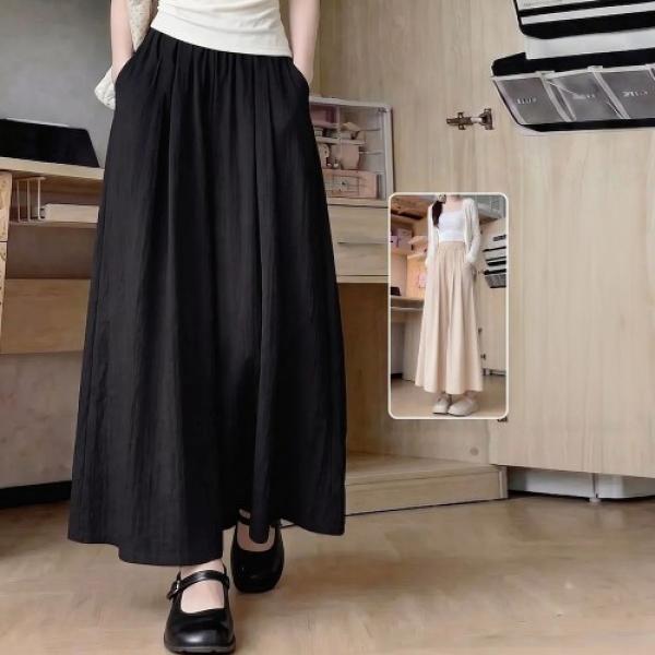쿨링 여름 체형커버 벤딩 와이드 치마바지