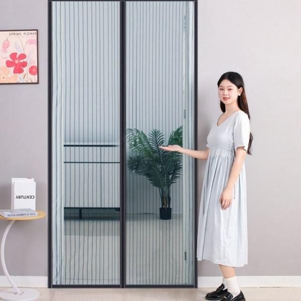 해충차단 여름모기장 자석 문 모기장 120x210cm 그레이