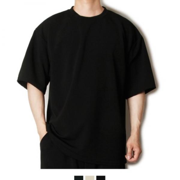 남성 무지오버핏 루즈핏 베이직 여름반팔티셔츠