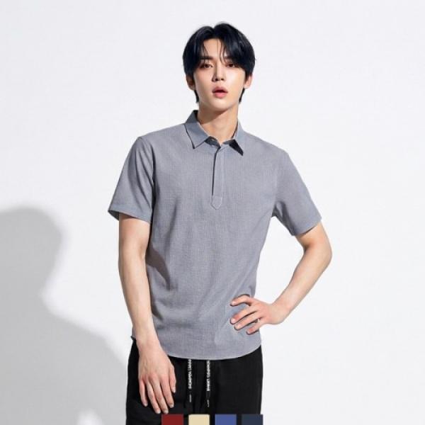 남성 미니체크 카라넥 데일리  여름반팔셔츠