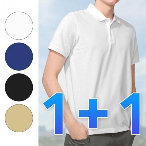 남성티셔츠 무지 피케 남자 여름 데일리 골프상의 카라티 반팔티셔츠 1+1 봄