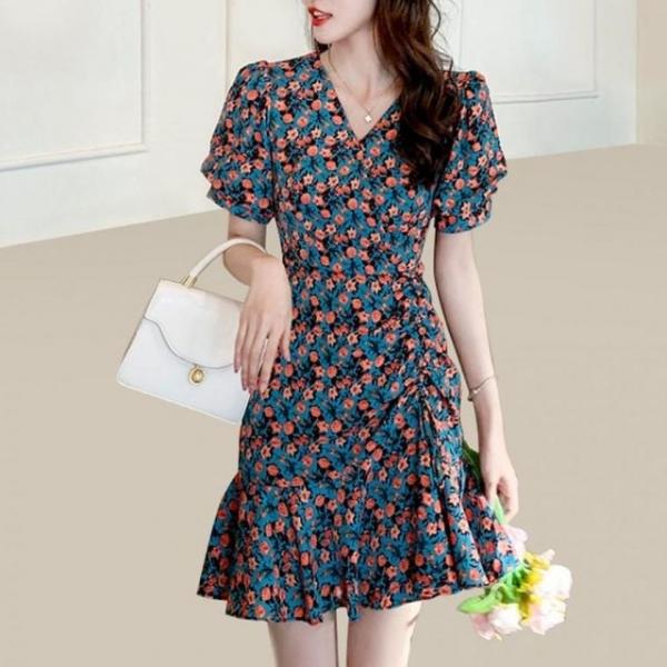 비치원피스 원피스 여성원피스 셔링 미니스커트 바캉스 휴양지 플라워 여름원피스 꽃무늬 여름