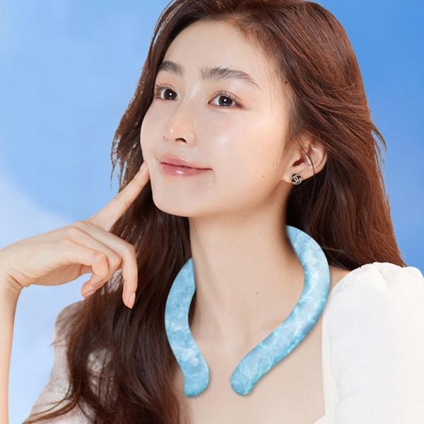 얼음 냉감 아이스 블루 넥 쿨러 밴드 여름 쿨링 골프