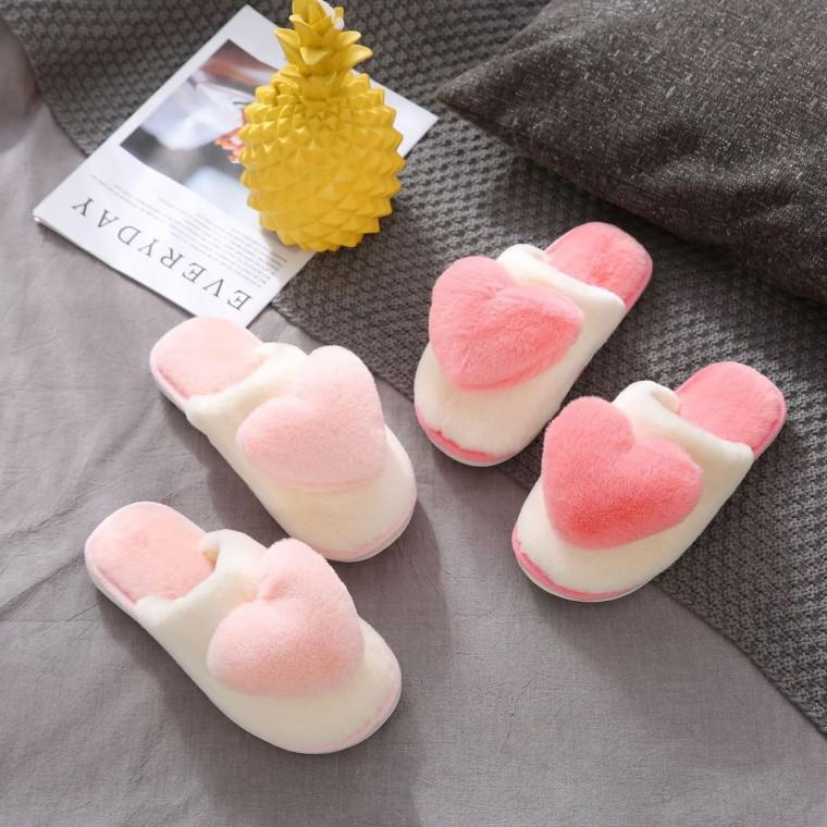 슬리퍼 실내화 사무실 겨울 방한 용품 실내 귀여운 하트 뽀글이 귀여운