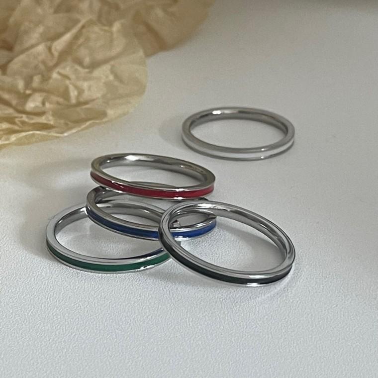 반지 여름반지 추천 실버 남녀공용 커플반지 커플링 우정링 컬러 에폭시 써지컬 써지컬스틸