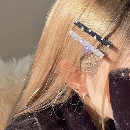 메탈 헤어집게 헤어핀 헤어삔 별 y2k 실버 블랙 화이트 옆머리 잔머리 데일리 포인트 큐빅