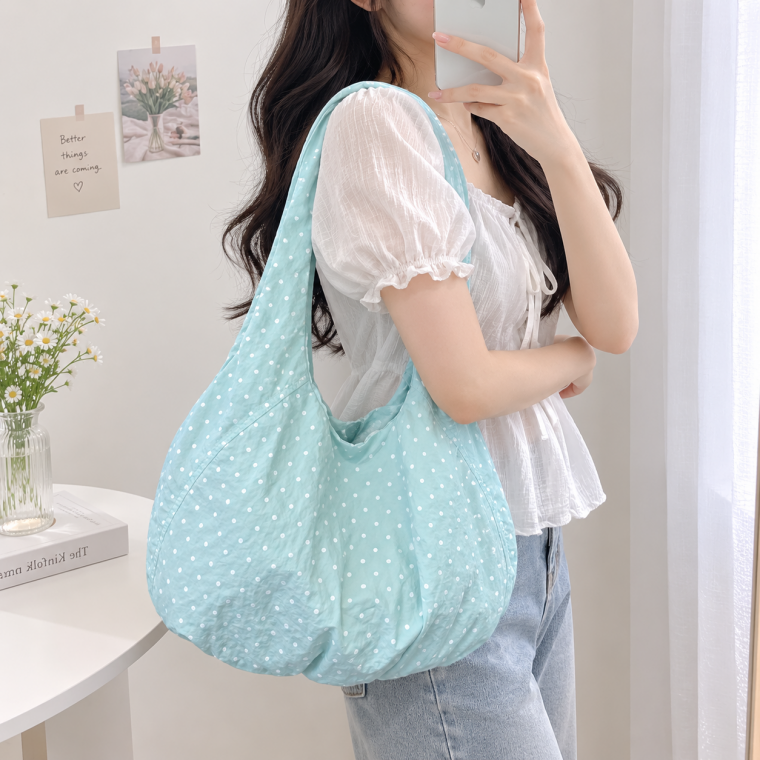 도트 바스락 점박이 가방 숄더백 여행 여름휴가 빅사이즈 데일리백 데일리 여행 봄 여름 가을 소품샵