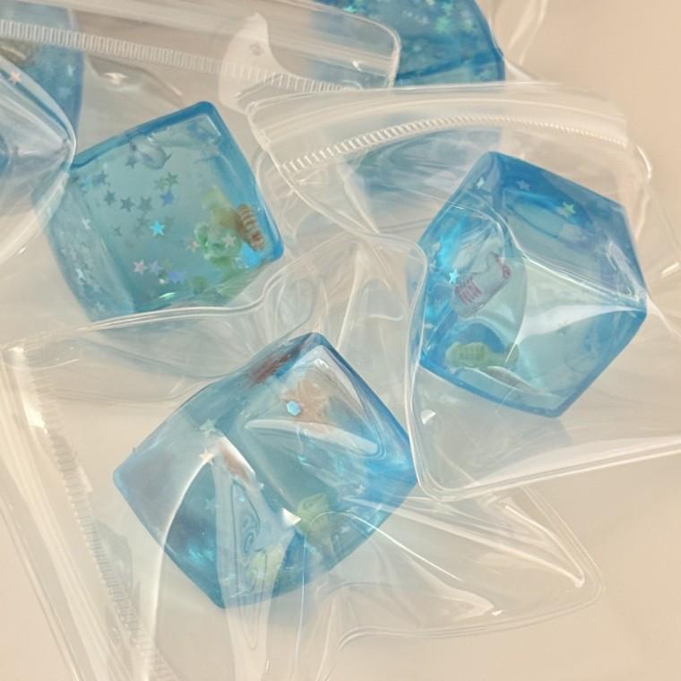 큐브 아쿠아 여름 조개 바다 슬랑이 말랑이 스퀴시 크런치 왁뿌볼 슬라임 스트레스해소 왁스볼 왁스 ASMR