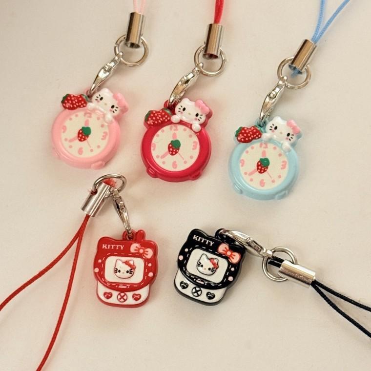 kt 시계 핸드폰 다마꼬치 고양이 캣 컬러 알록달록 DIY 키링 열쇠고리 폰줄 가방꾸미기 포인트 소품샵