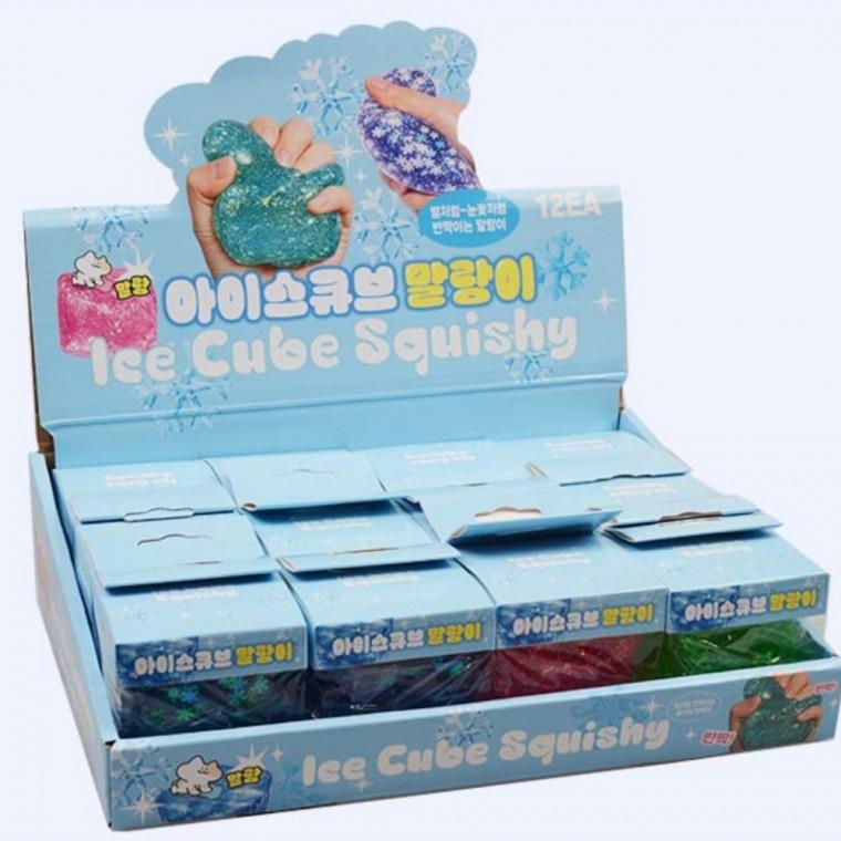 플유 아이스 큐브 말랑이 스퀴시 한박스 12개입 스트레스볼 몰랑 모찌 슬랑이 말랑 로제스퀴시