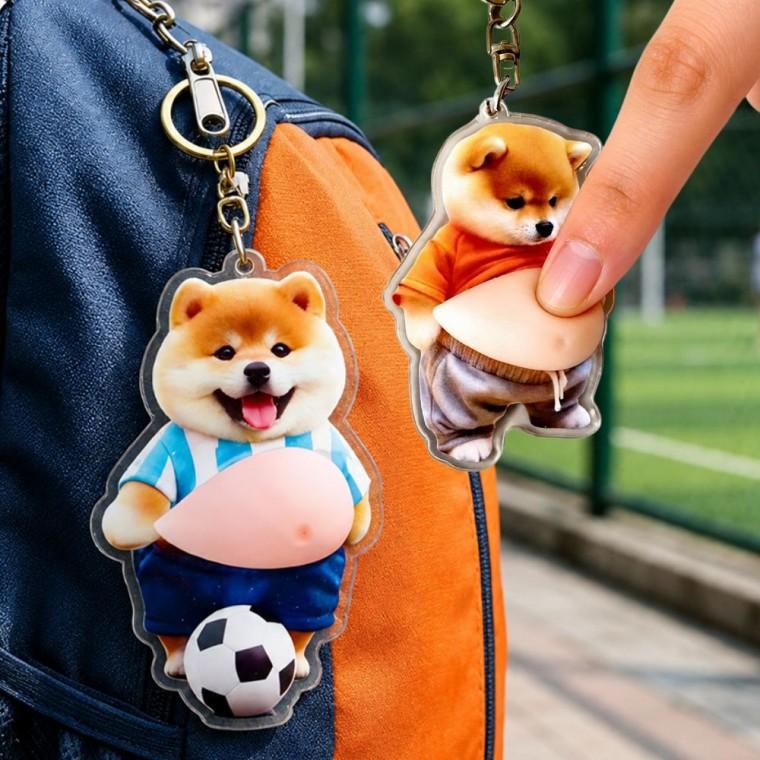 말랑이 시바견 뱃살 키링 백참 가방 스트레스해소 배꾹꾹 말랑이즈 열쇠고리 키홀더