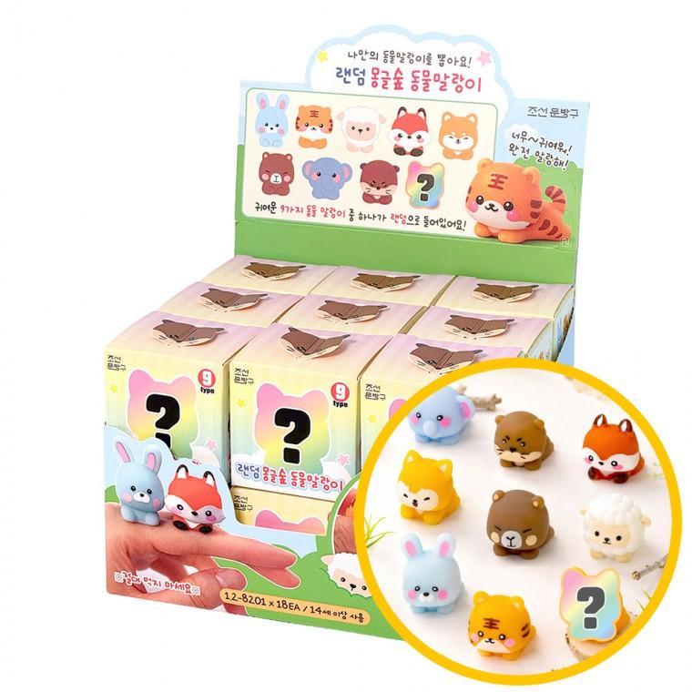 1200 랜덤 몽글숲 동물말랑이 18개입 1박스 - 랜덤말랑이 모찌 주물럭 심풀이 화날때 공부집중