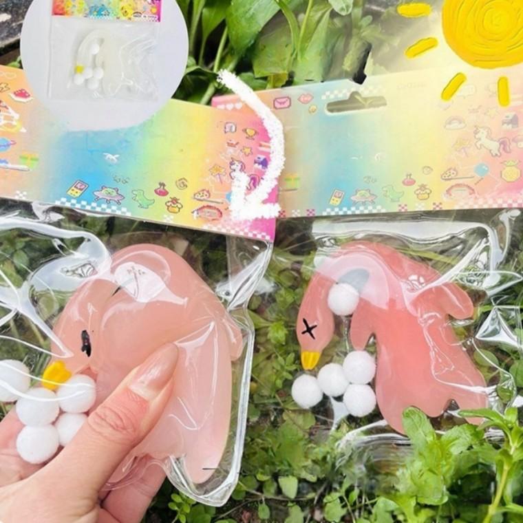 bookaz 자외선 uv 감지 오리 말랑이 스트레스 해소 스퀴시 촉감 인형 찐득볼