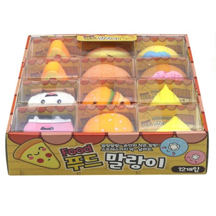 플유 푸드 말랑이 1박스 12개입 스트레스볼 주물럭 빵떡 모찌 스퀴시 구름빵