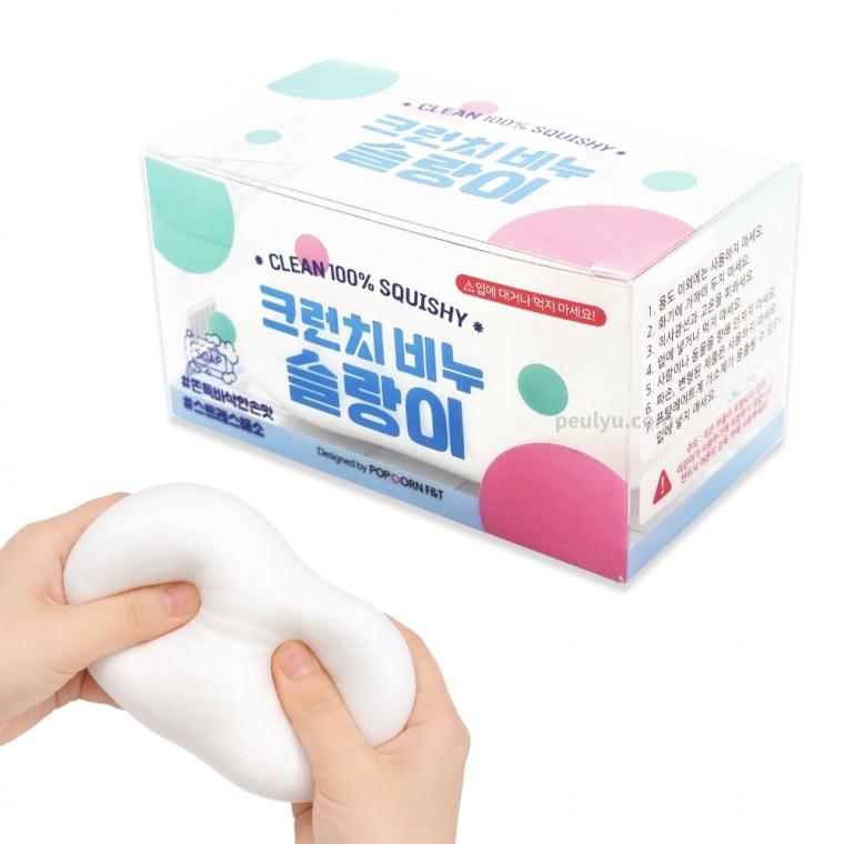 플유 크런치 비누 슬랑이 낱개 1개 팝콘 비누말랑이 투명 스트레스볼 스퀴시 ASMR 촉감놀이 주물럭 모찌 찐