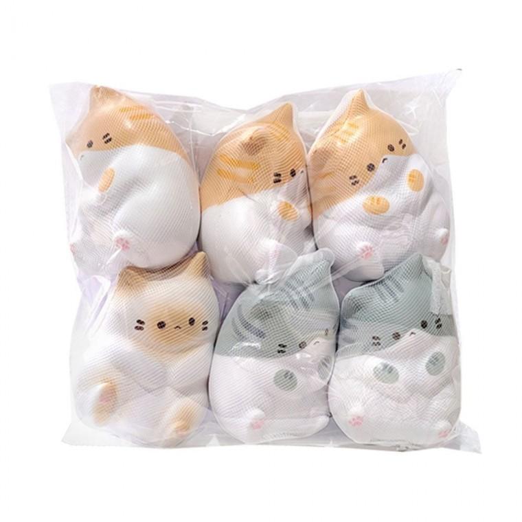 고양이 냥냥이 스퀴시 혼합6개 모찌 말랑이 피젯 토이 장난감 몰랑이 주물럭