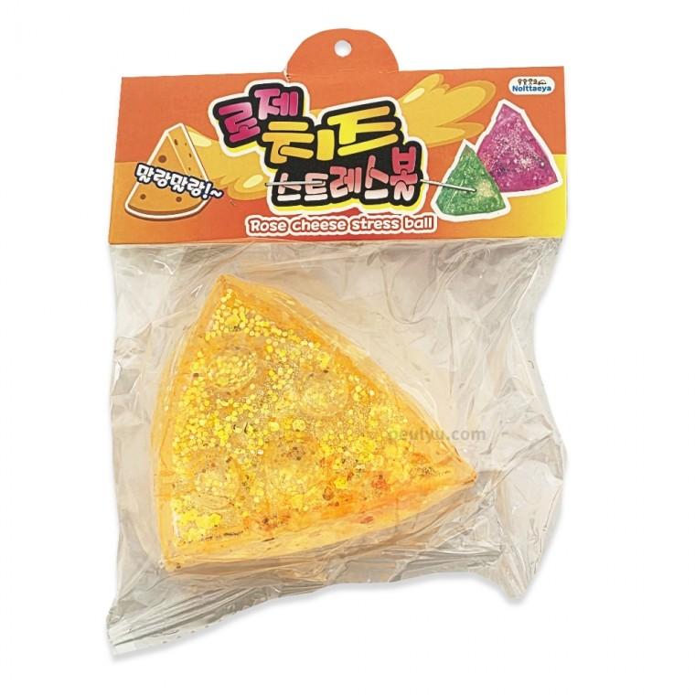 플유 로제 치즈 스트레스볼 낱개 1개 크리스탈 스퀴시 말랑이 슬랑이 ASMR 촉감놀이 주물럭 장난감 선물 팝