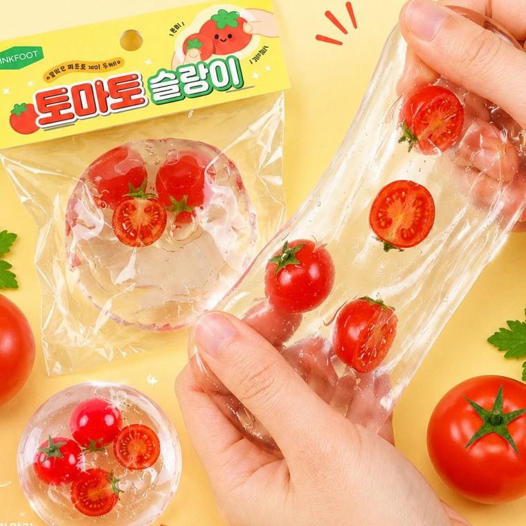 토마토 슬랑이 말랑이 쫀득 스트레스해소 촉감 놀이 sns 인싸템 손 장난감 스트레스볼