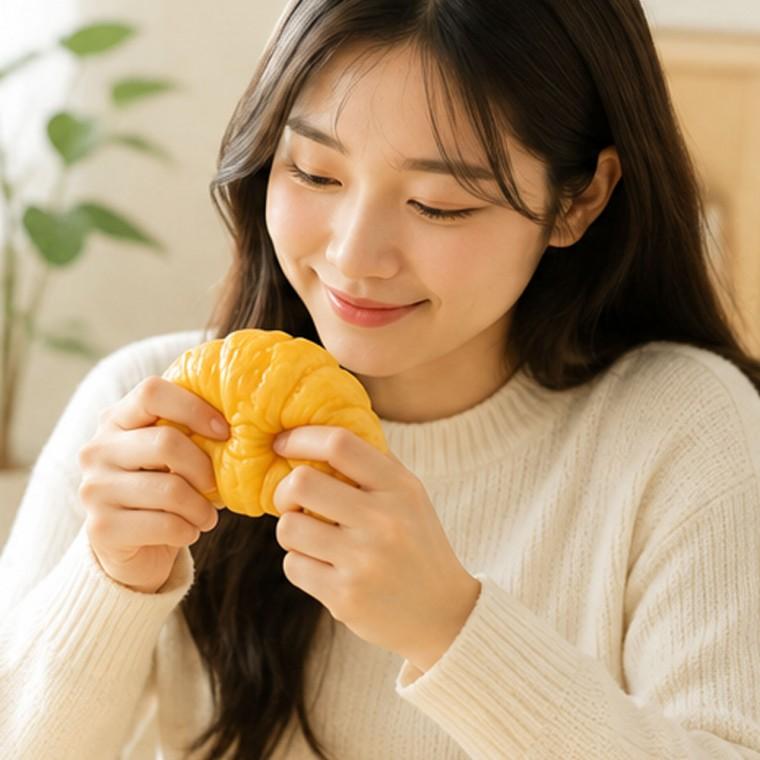 크루아상 크런치 슬랑이 말랑이 쫀득 스트레스해소 sns 인싸템 ASMR 손 장난감 어른