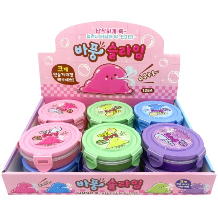 플유 납작하게 쭉 바풍 슬라임 한박스 12개입 말랑이 스트레스해소 슬라임 놀이 액괴
