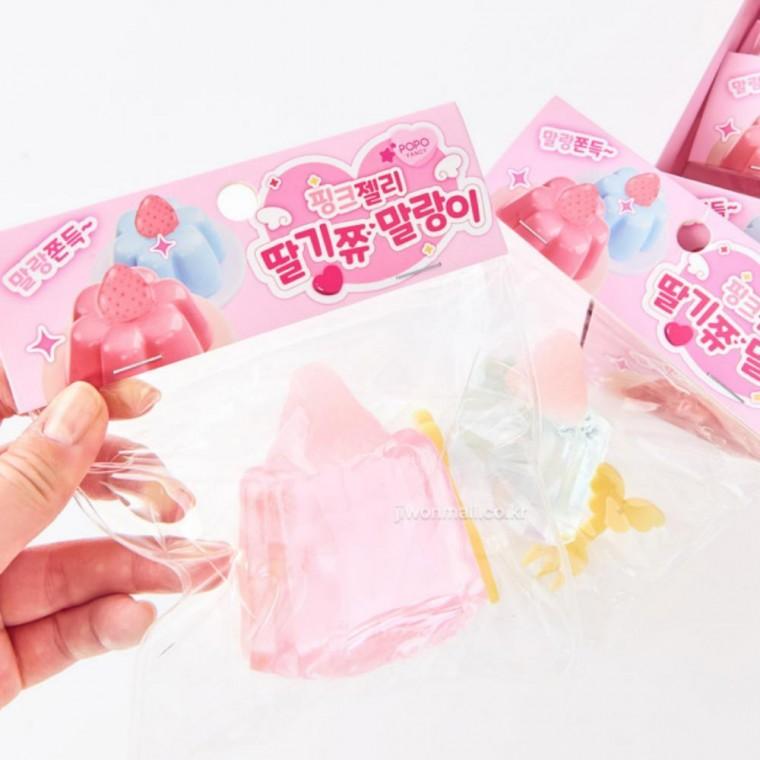 핑크 젤리 초등학생 어린이 딸기 푸딩 말랑이 16EA
