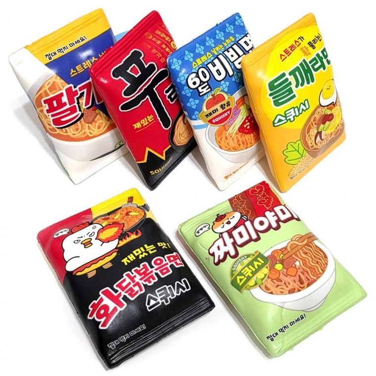 패러디 라면 스퀴시 말랑이 주물럭 (6개)