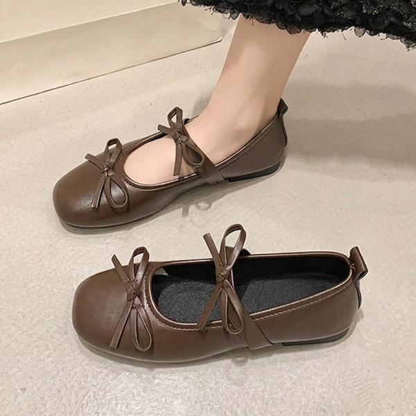 여성용 리본 플랫 슈즈 말랑이 단화 데일리슈즈