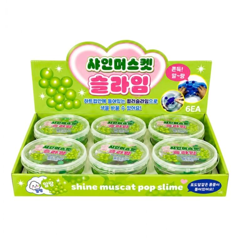 플유 샤인머스켓 슬라임 한박스 6개입 말랑이 투명 컬러 스트레스 해소